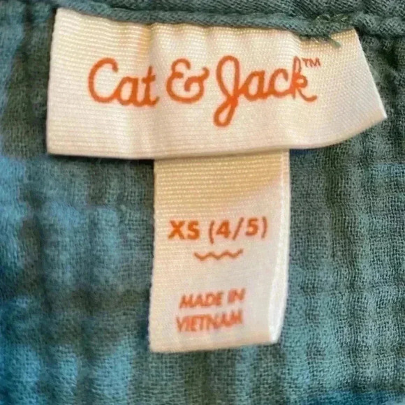 Cat & Jack Dusty Green Sleeveless Adaptive Wide Leg Jumpsuit in Size XS (4-5). - Picture 5 of 7